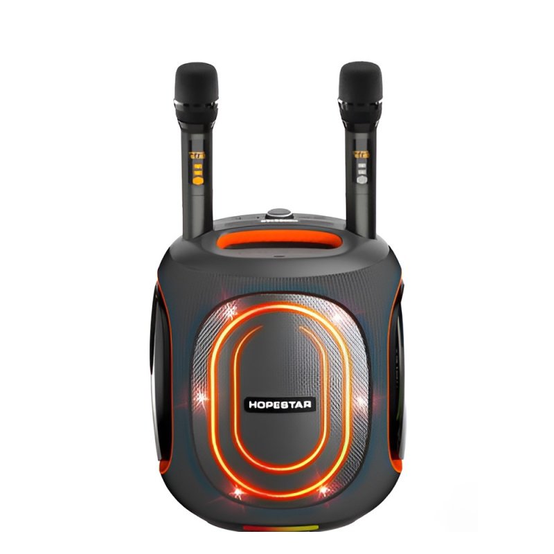 Портативна Bluetooth-колонка Hopestar Party Box 600 (300W, 30000mAh, 2 мікрофони),Сіра
