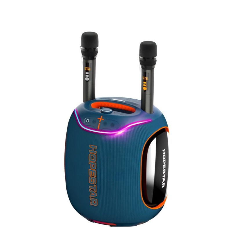 Портативна Bluetooth-колонка Hopestar Party Box 600 (300W, 30000mAh, 2 мікрофони),Синя