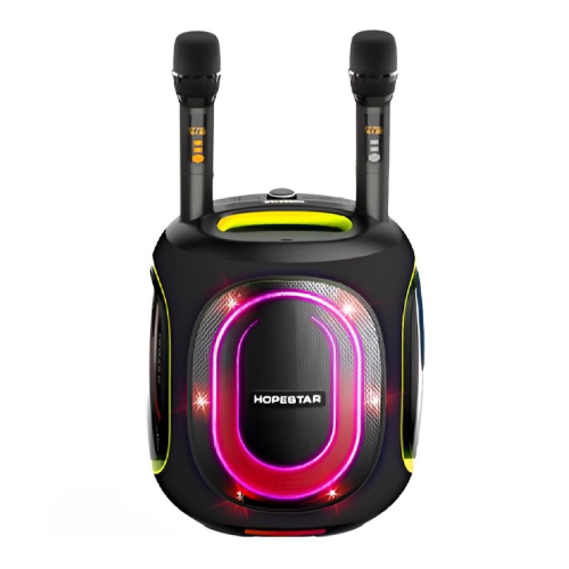 Портативна Bluetooth-колонка Hopestar Party Box 600 (300W, 30000mAh, 2 мікрофони),Чорна