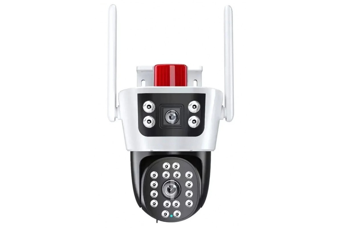 Вулична PTZ Wi-Fi камера 2-в-1 (2L-A2-WIFI / V380 Pro, 2 об'єктиви, поліцейська мигалка)