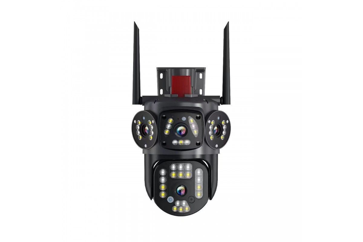 Вулична PTZ Wi-Fi камера 4-в-1 (ZD-0003-WIFI / V380 Pro, 4 об'єктиви, поліцейська мигалка)
