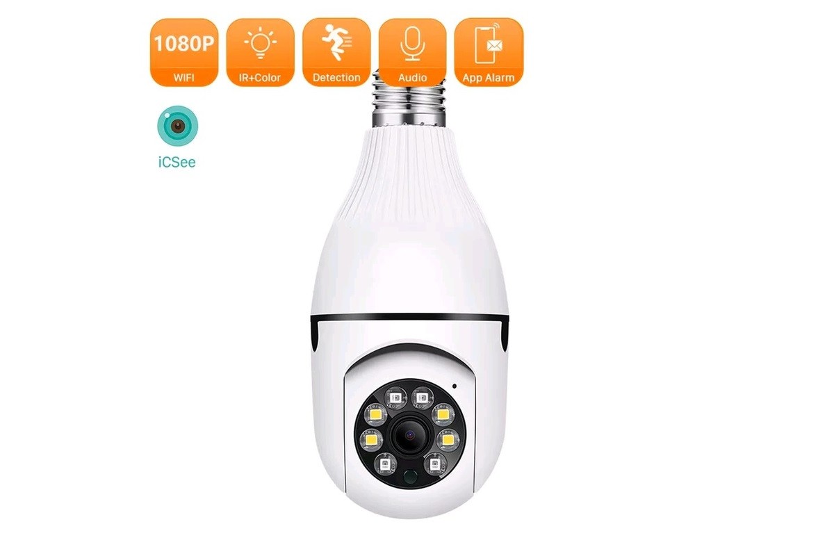 Камера відеоспостереження в патрон PTZ-Lamp (Full HD, застосунок V380 Pro)