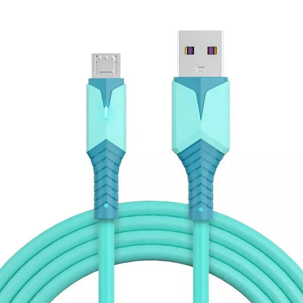 Кабель USB — Micro-USB Konfulon DC37 (1м, 2.4А) — З LED-індикацією зарядки,Бірюзовий