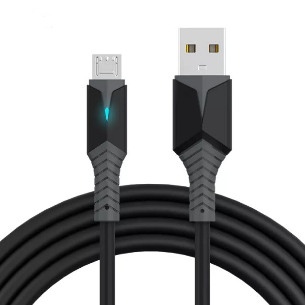 Кабель USB — Micro-USB Konfulon DC37 (1м, 2.4А) — З LED-індикацією зарядки,Чорний