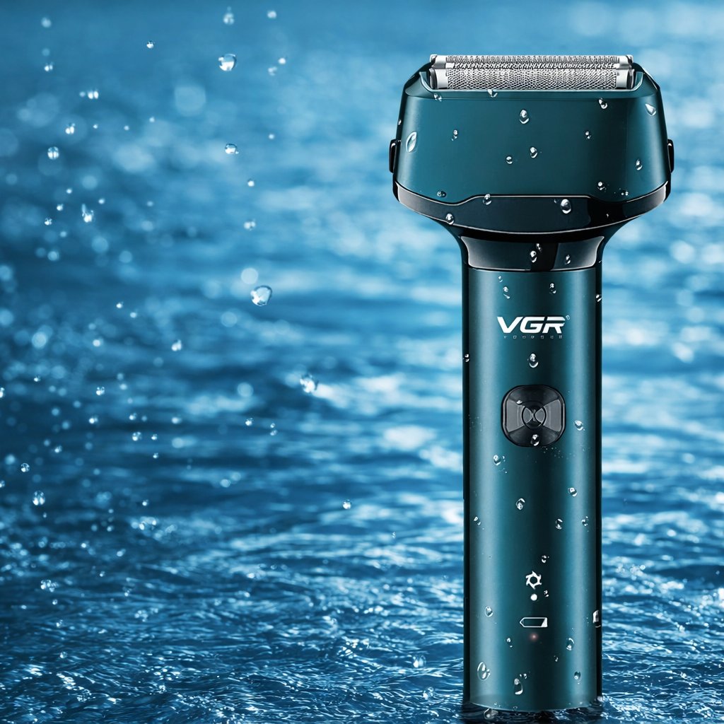 Акумуляторна електробритва VGR V-370 Waterproof: Сучасний стиль та ідеальна гладкість у кольорі Dark Green