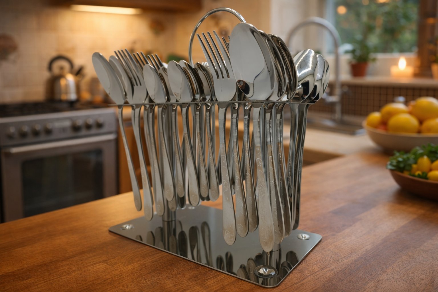 Набір столових приборів Cutlery Set CD-06 (36 предметів) — Хром із комбінованим гравіруванням