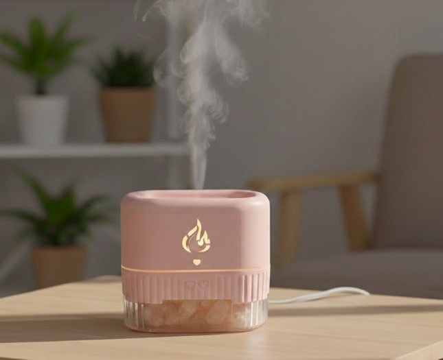 Зволожувач повітря з камінням Aroma Diffuser UV-3 / FT-1933 — Естетика та Здоров'я,Рожевий