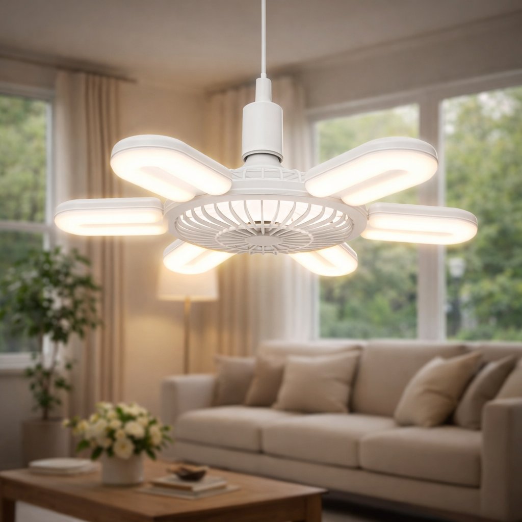 LED лампа-вентилятор AY1033 60W — Інноваційне рішення для освітлення та комфорту