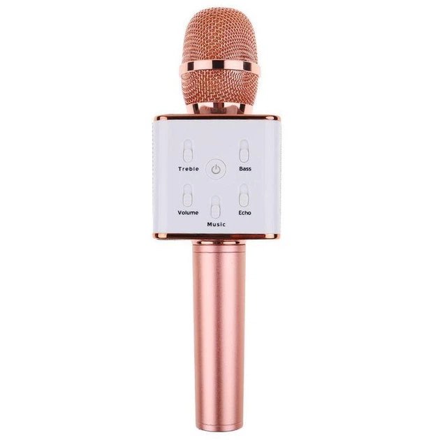 Мікрофон-караоке Q7 Bluetooth — Бездротова система 2-в-1 для вокалу та музики,Рожевий
