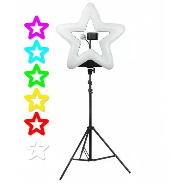 Кільцева лампа-зірка Ring Light STAR RK-52 (47 см) RGB — Професійне світло преміумкласу