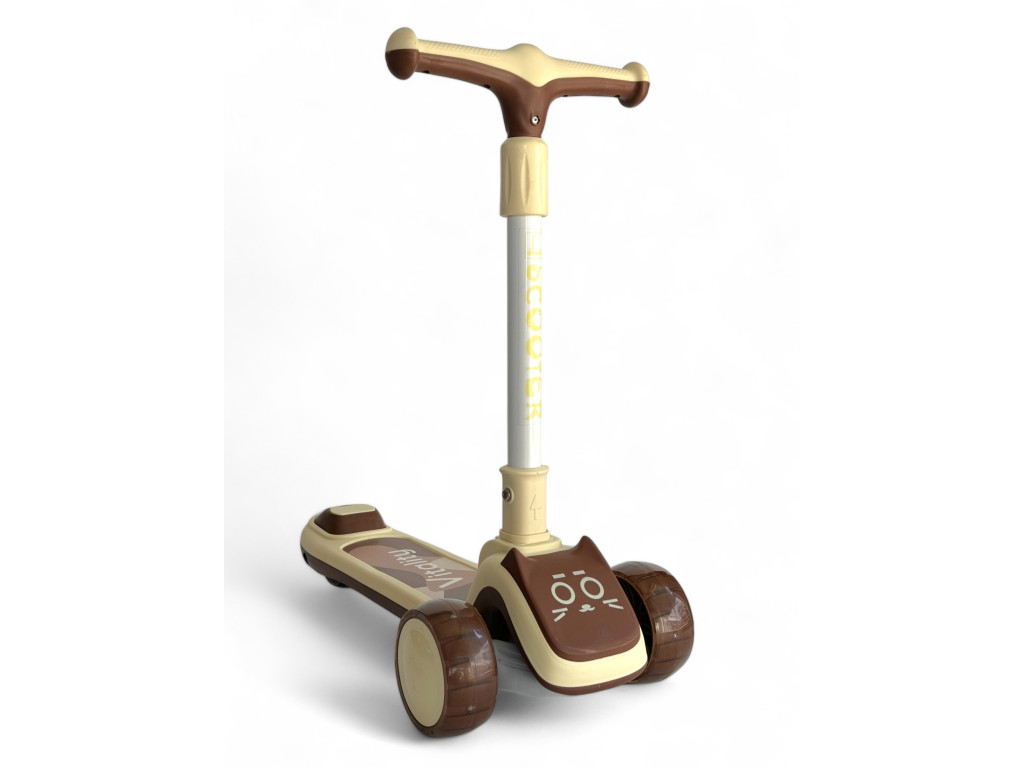 Дитячий триколісний самокат Scooter Vitality 118: Музика та світло для незабутніх прогулянок,Коричневий