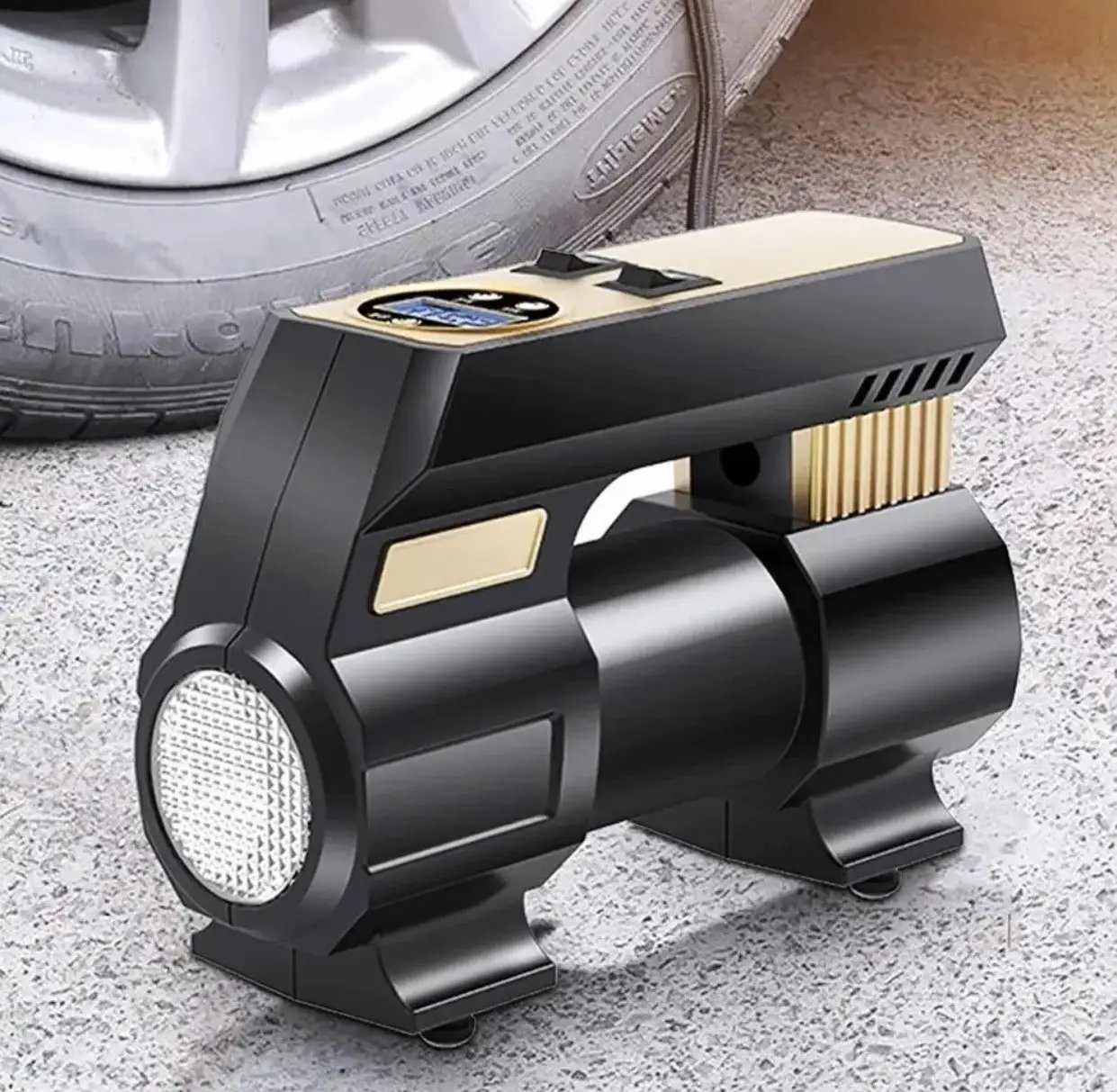 Акумуляторний автомобільний компресор Air Compressor Pump LB-70 SC з LED-екраном
