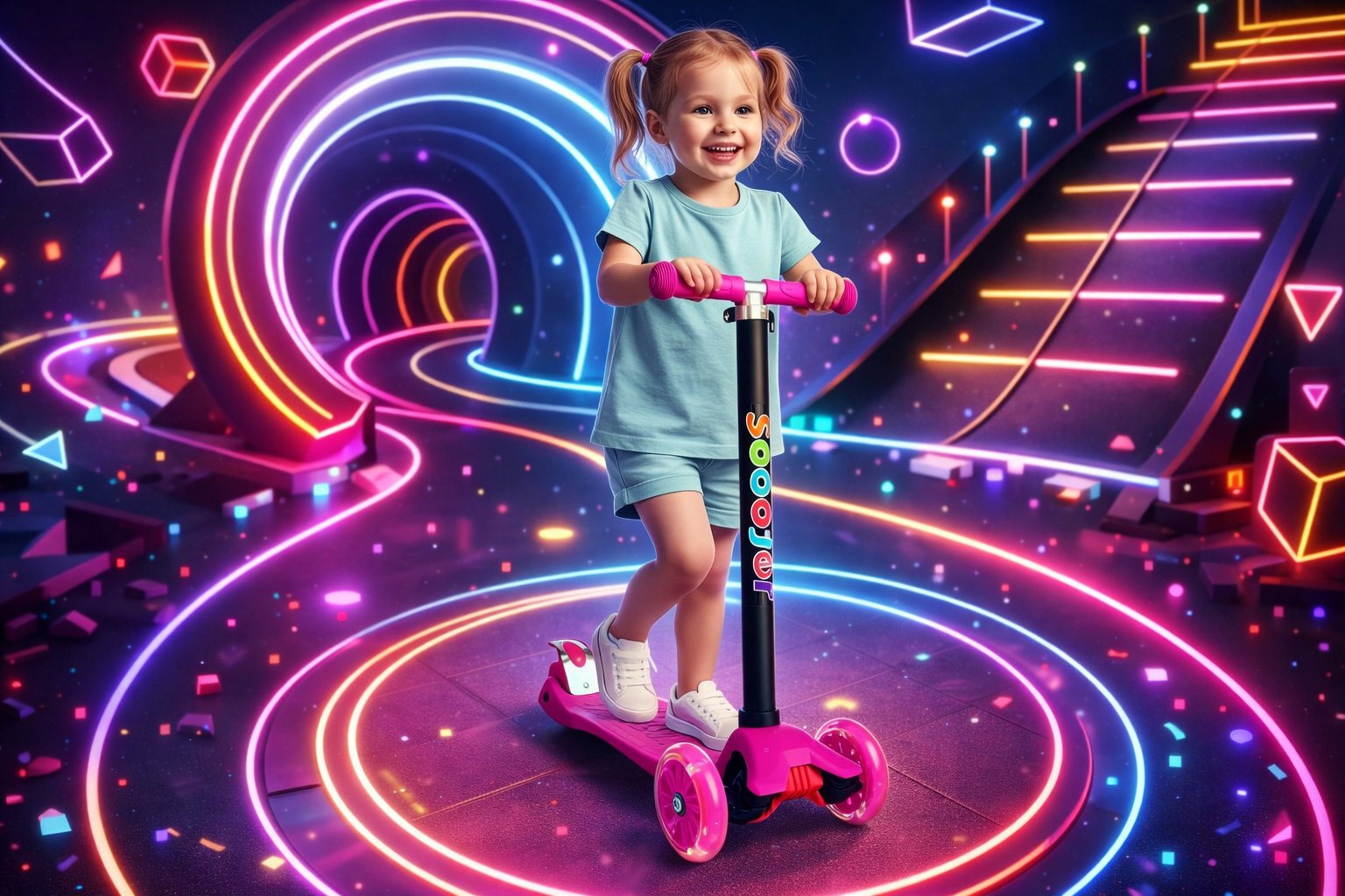 Дитячий триколісний самокат Scooter Maxi Light 072: Надійний супутник для активних прогулянок,Рожевий