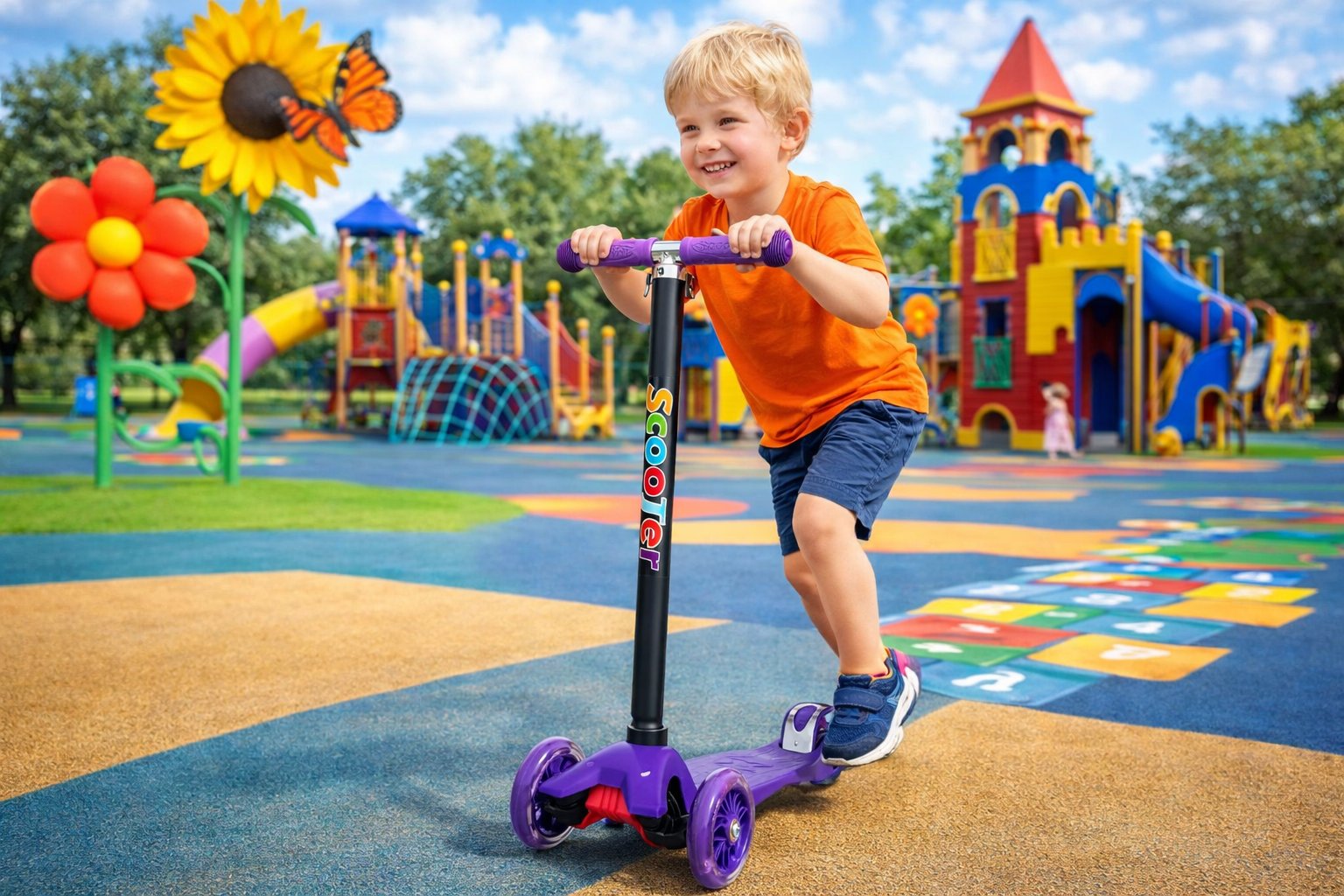 Дитячий триколісний самокат Scooter Maxi Light 072: Надійний супутник для активних прогулянок,Фіолетовий