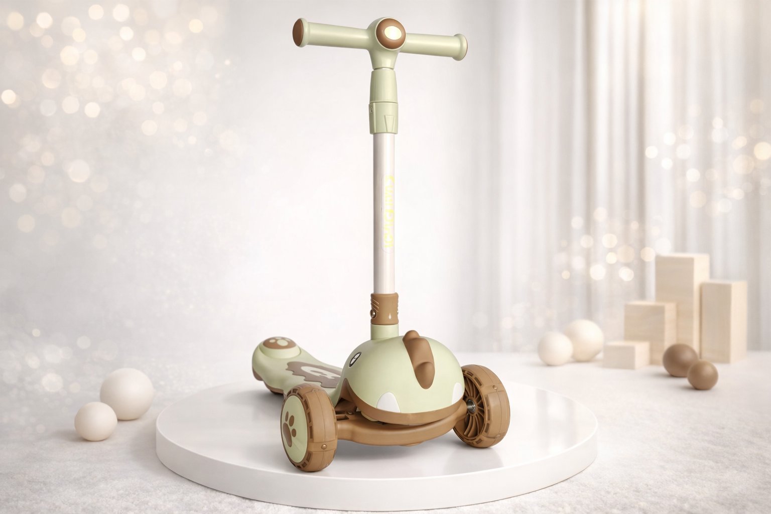 Дитячий триколісний самокат Cuest Dino 8101: Потужність та драйв для маленьких райдерів,Зелений