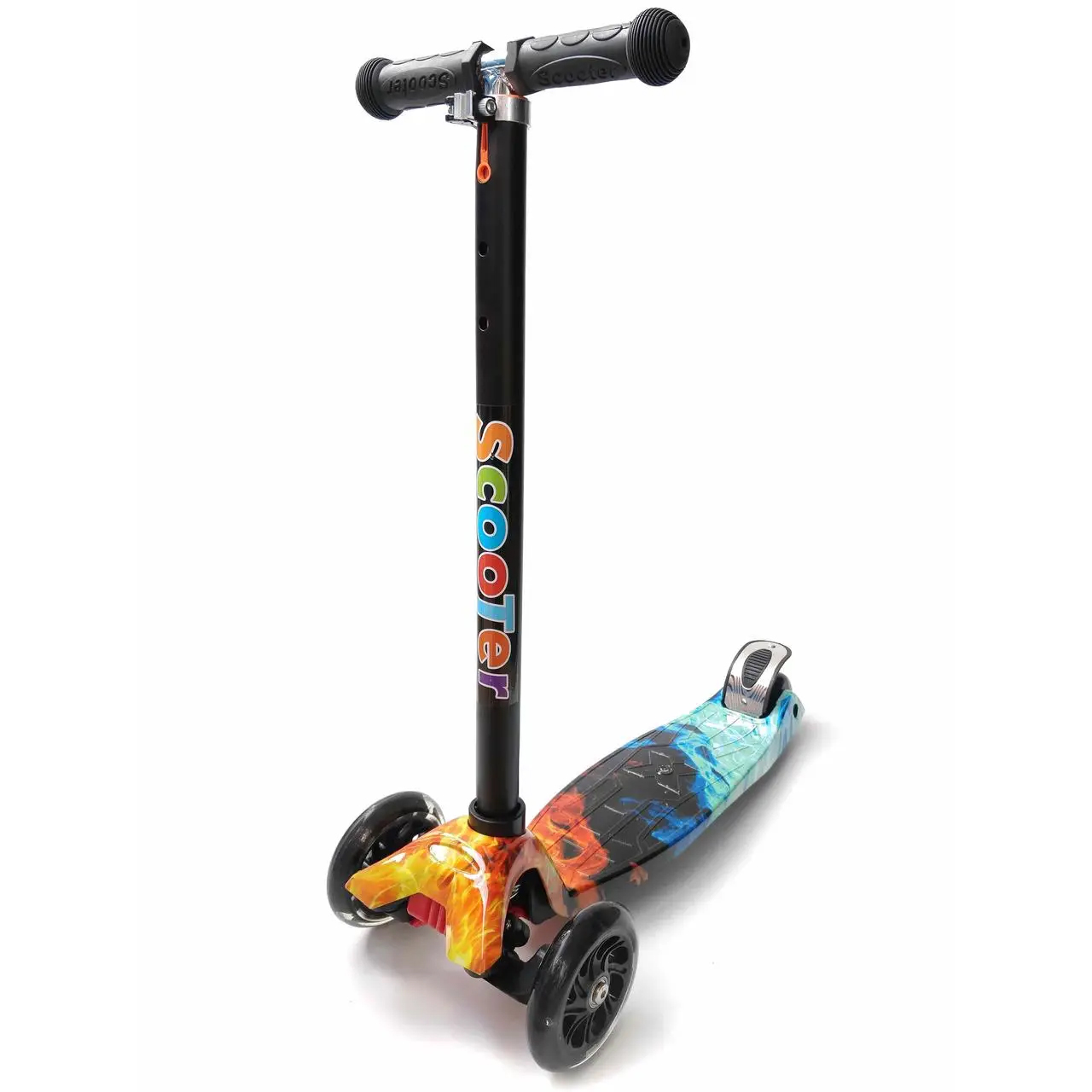 Дитячий триколісний самокат Scooter 072S: Ультралегкість та впевнений хід,Вогонь і лід