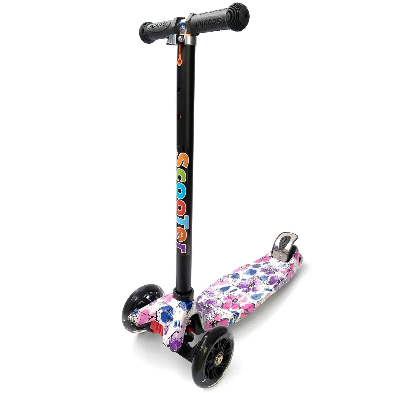 Дитячий триколісний самокат Scooter 072S: Ультралегкість та впевнений хід, Квіти