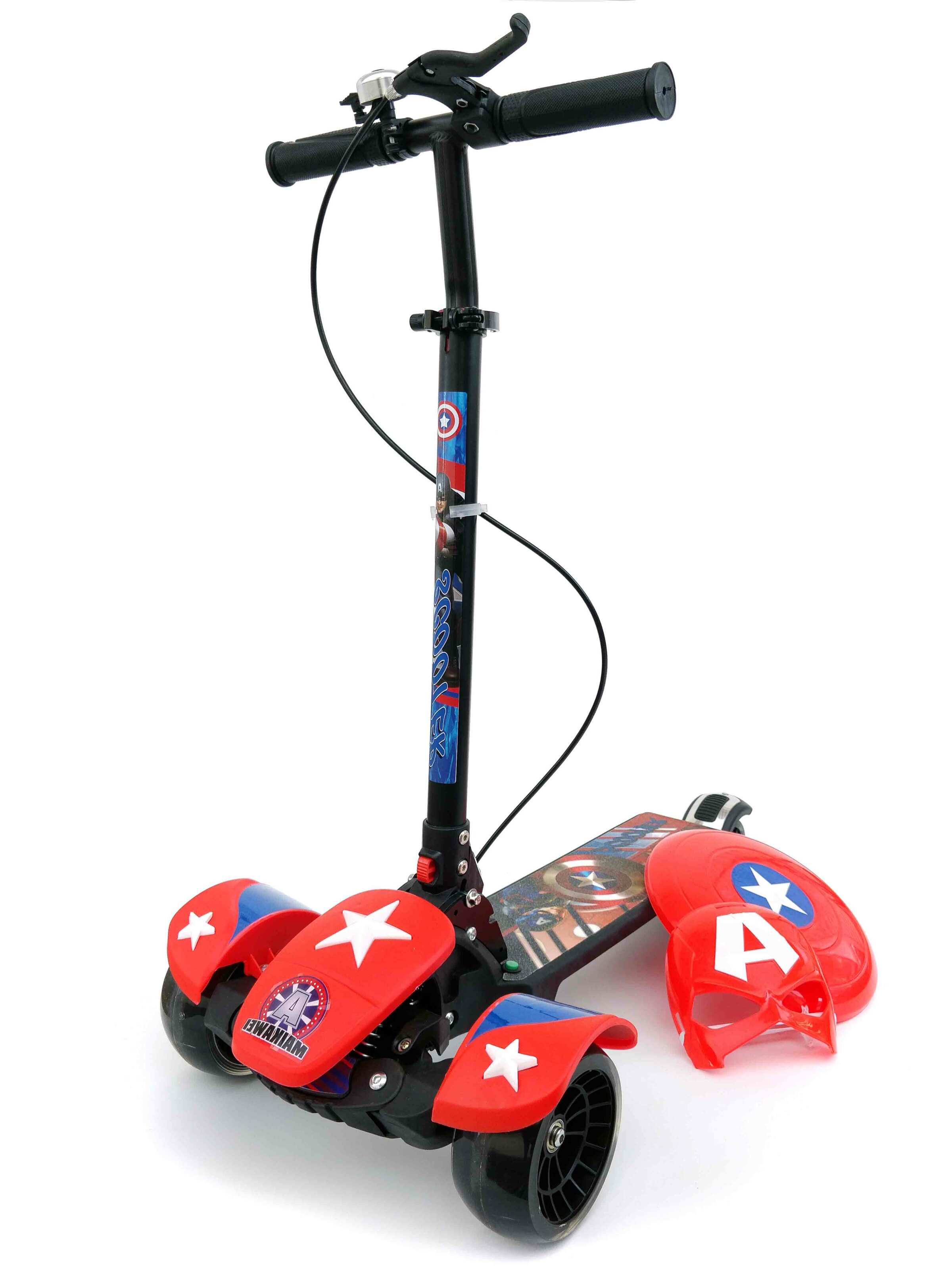 Триколісний самокат Scooter «Месники: Капітан Америка» 119: Сила та стиль супергероя,Червоний