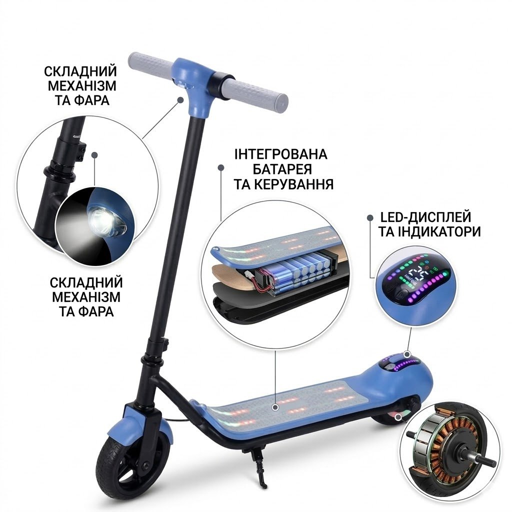 Електросамокат Electric Scooter JY-6.5T,Синій