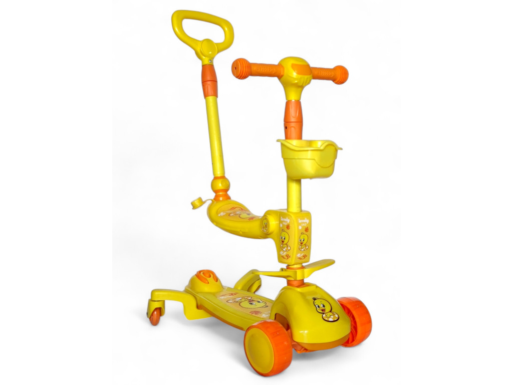 Дитячий самокат-трансформер 3 в 1 Scooter Lovely Child 619-1: Преміальний комфорт та інноваційне керування,Жовтий