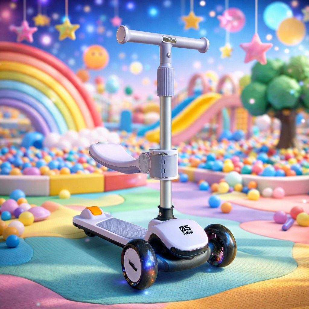 Дитячий самокат-трансформер 2 в 1 25JNbaby G-3: Інноваційний комфорт та музичне сяйво,Сірий