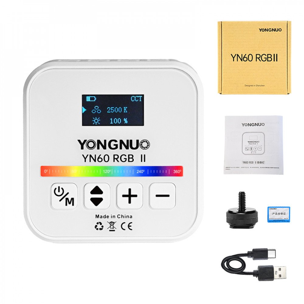 Відеосвітло накамерне YongNuo YN60 RGB II White — стильне та потужне світло у компактному корпусі