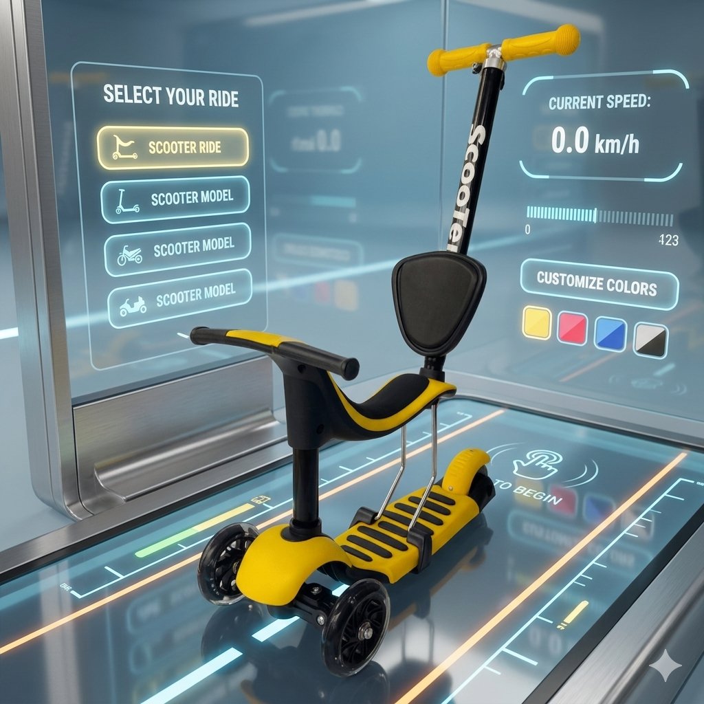 Дитячий самокат-трансформер 3 в 1 Scooter Horned 0332-4S: Надійність та рекордний батьківський контроль,Жовтий