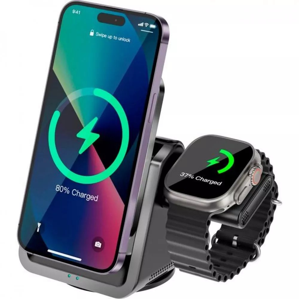 Бездротовий зарядний пристрій WiWU Wi-W018 — багатофункціональність та преміальна якість