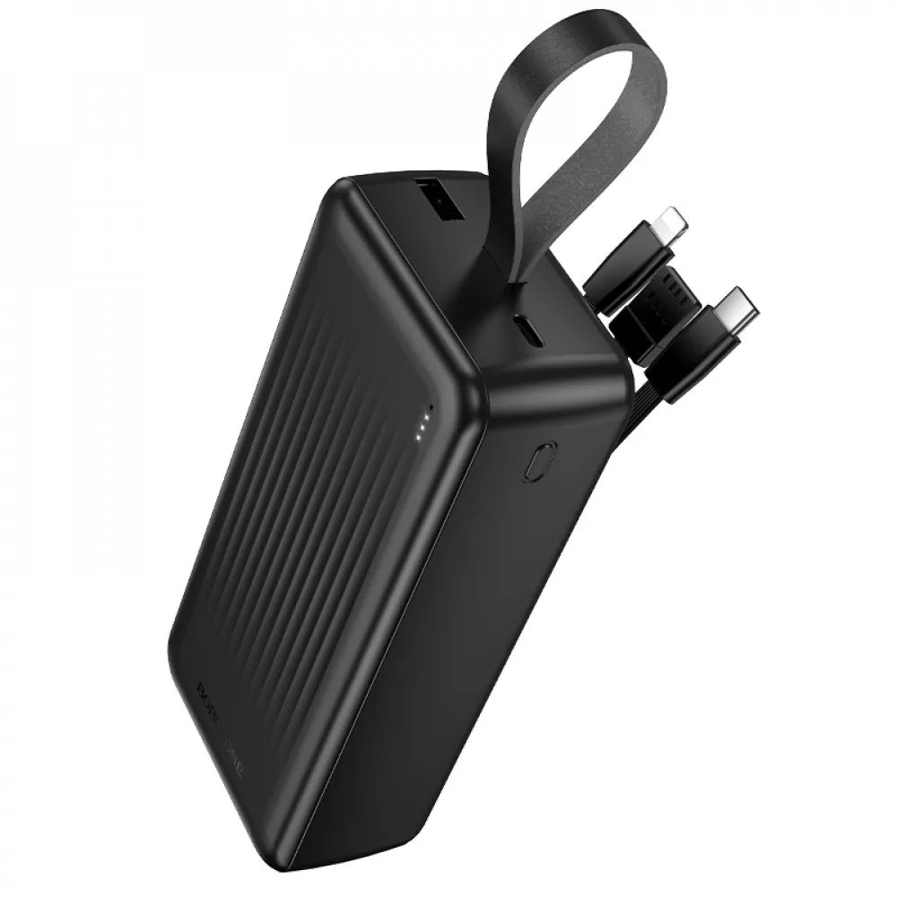 Повербанк Borofone BJ79B 30000 mAh — велика ємність та зручність вбудованих кабелів