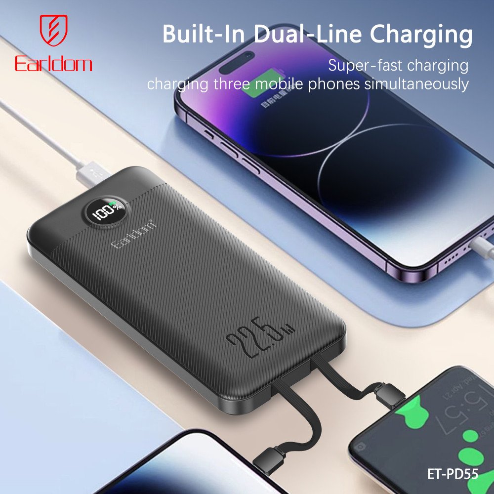 Повербанк Earldom ET-PD55 10000 mAh — компактність та стабільна зарядка