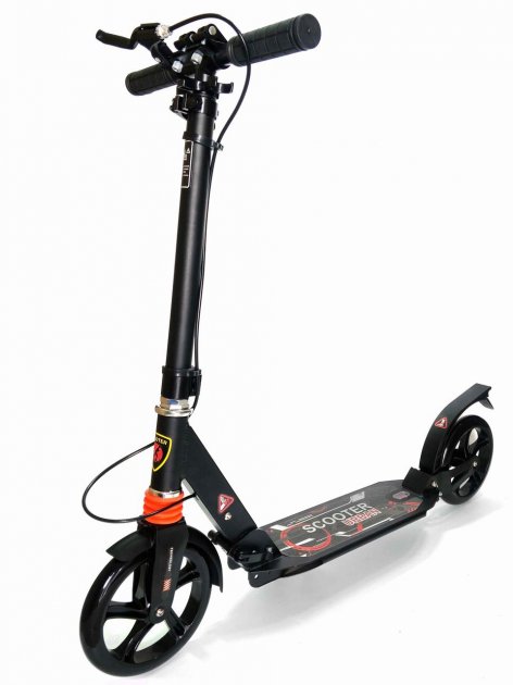 Двоколісний самокат Scooter 116D: Еталонний контроль та подвійна амортизація,Чорний