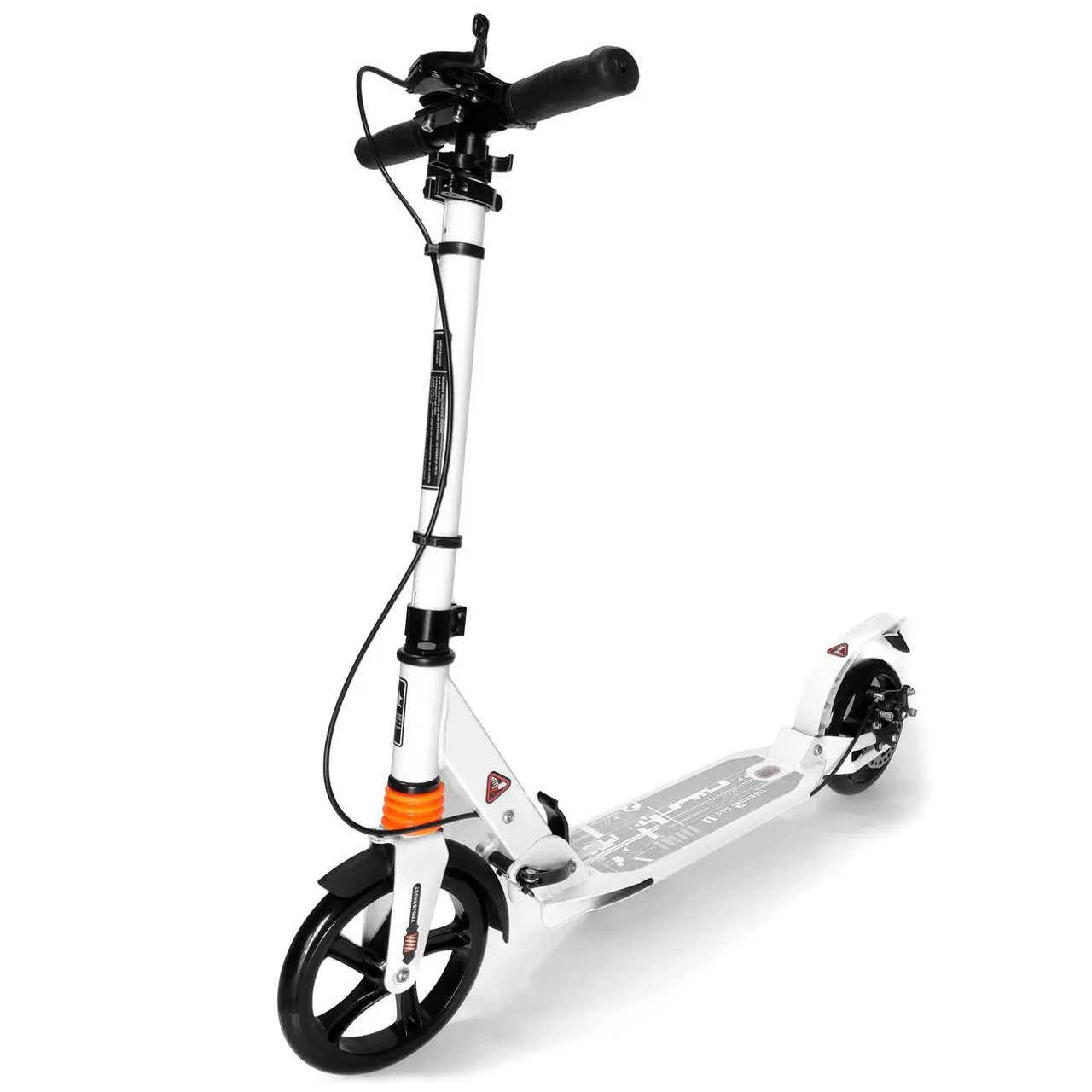 Міський двоколісний самокат Scooter 001P: Преміальна безпека та подвійна амортизація,Білий