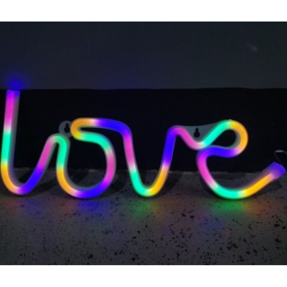 Нічний світильник Neon Sign — Love / Heart Colorful (Кольорове серце)