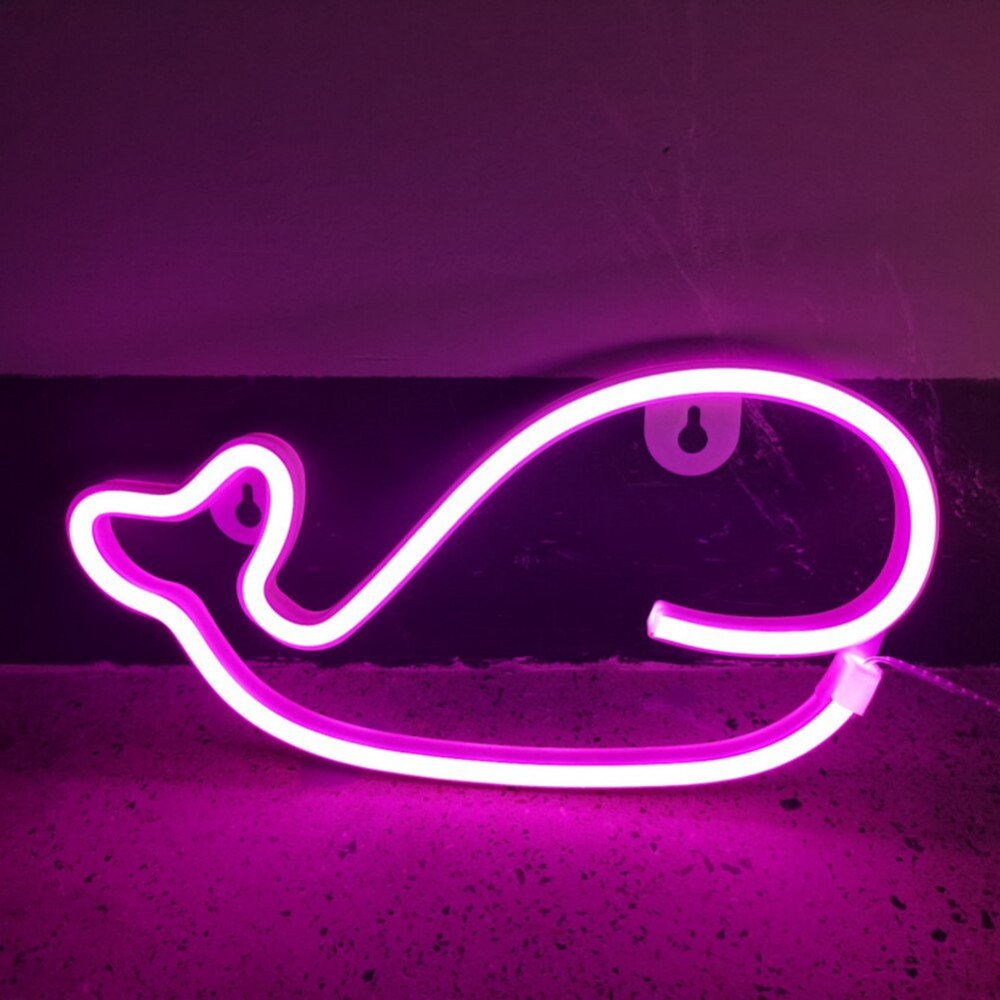 Нічний світильник Neon Sign Whale — яскравий морський акцент для вашого інтер'єру