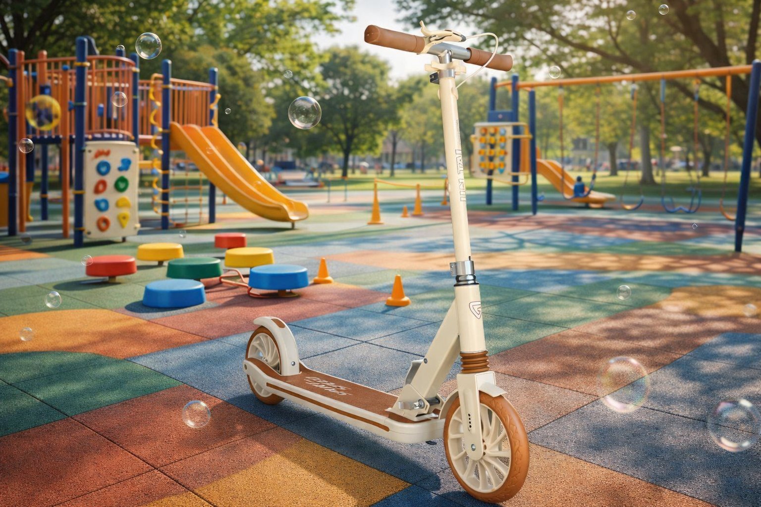Дитячий двоколісний самокат Jin Tai Scooter NN129: Плавність ходу та надійний контроль,Бежевий