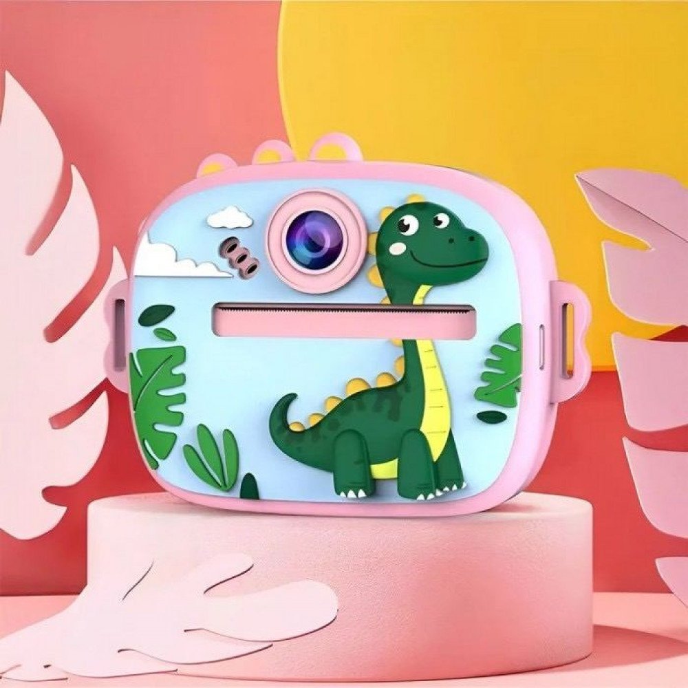 Дитячий фотоапарат з моментальним друком Print Camera AM-300 — креативний помічник для маленьких дослідників (Dino Pink)