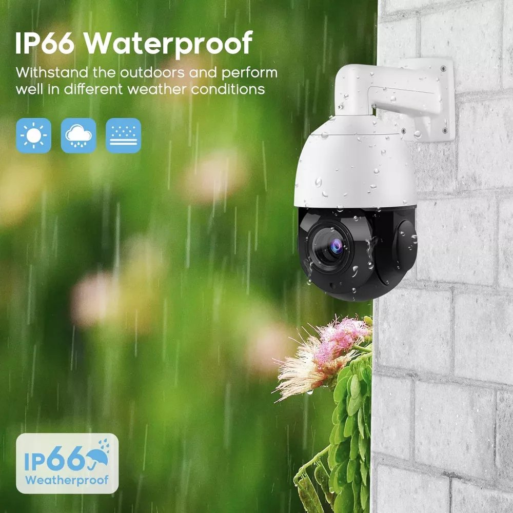 IP-камера спостереження 8MP HD-IP POE AI Smart PTZ — PT-IP54F (Біла)