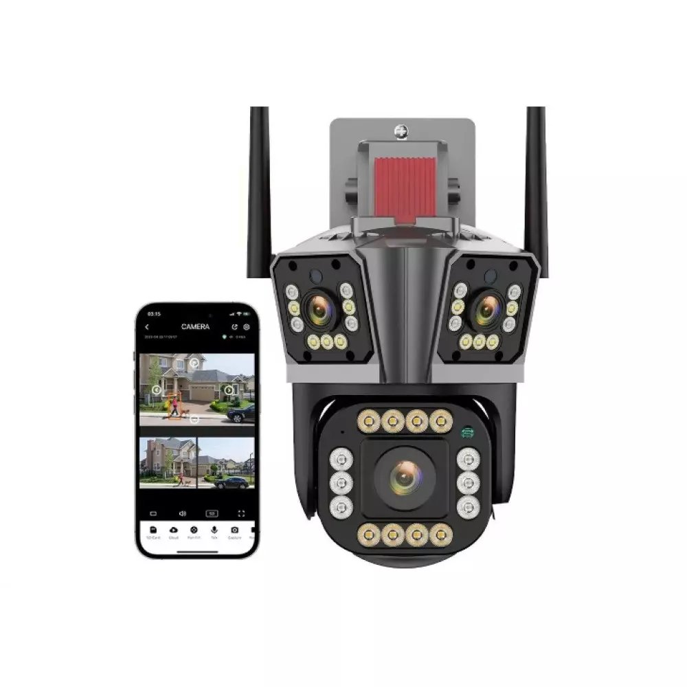 Охоронна поворотна Wi-Fi IP-камера Wonsdar PW12-5K (3 об'єктиви)