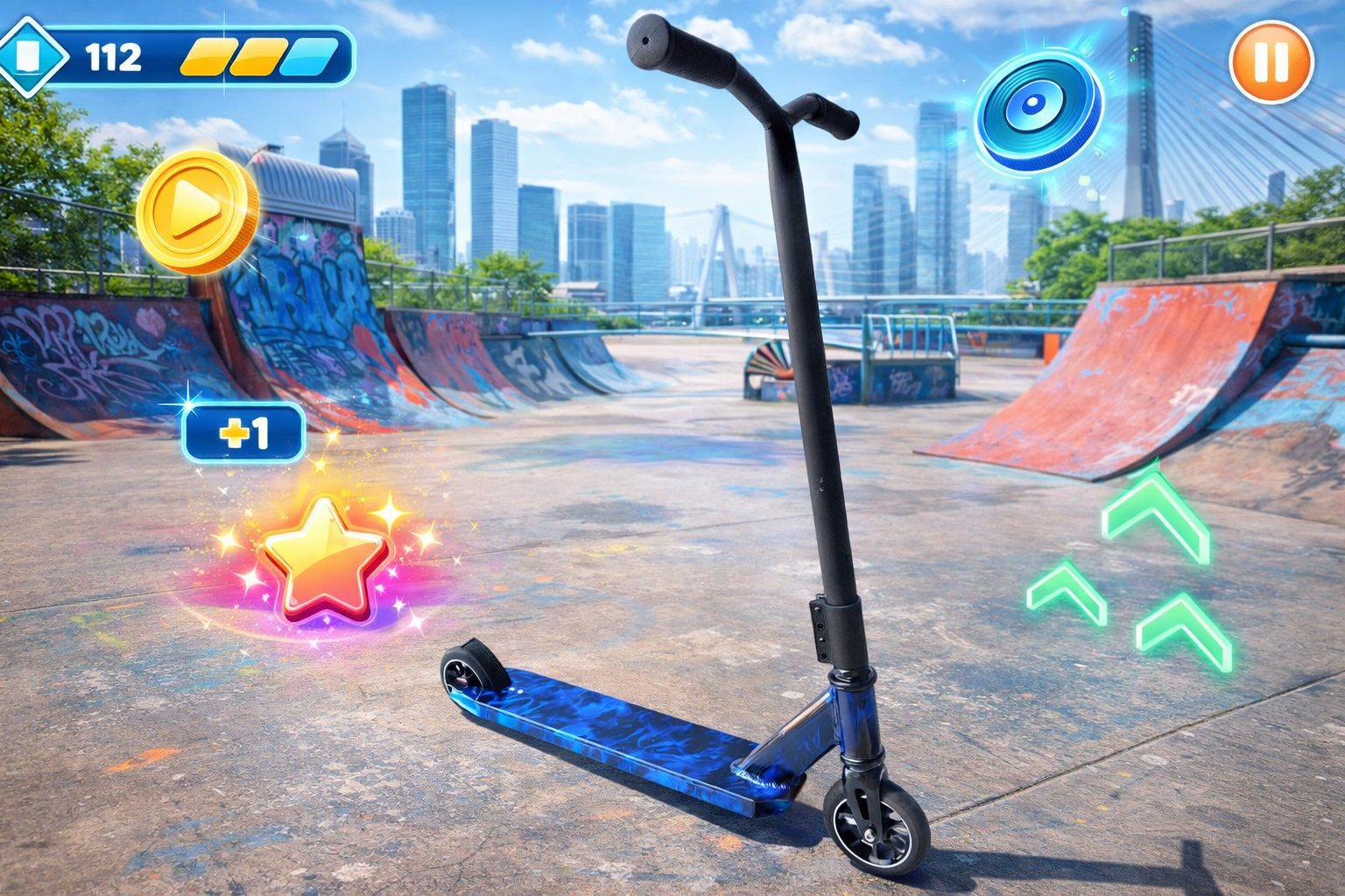Трюковий самокат Scooter Print 060G: Професійна швидкість та алюмінієва міцність,Вогонь