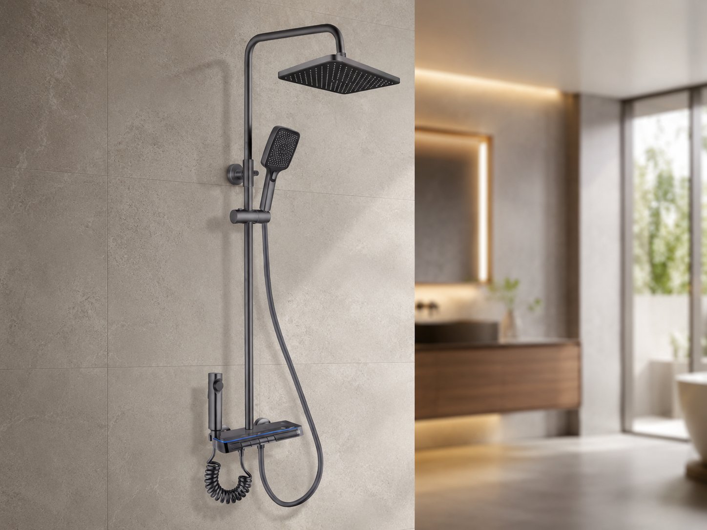 Душова система зі змішувачем Faucet CR-25HT007 (з LED-підсвіткою)