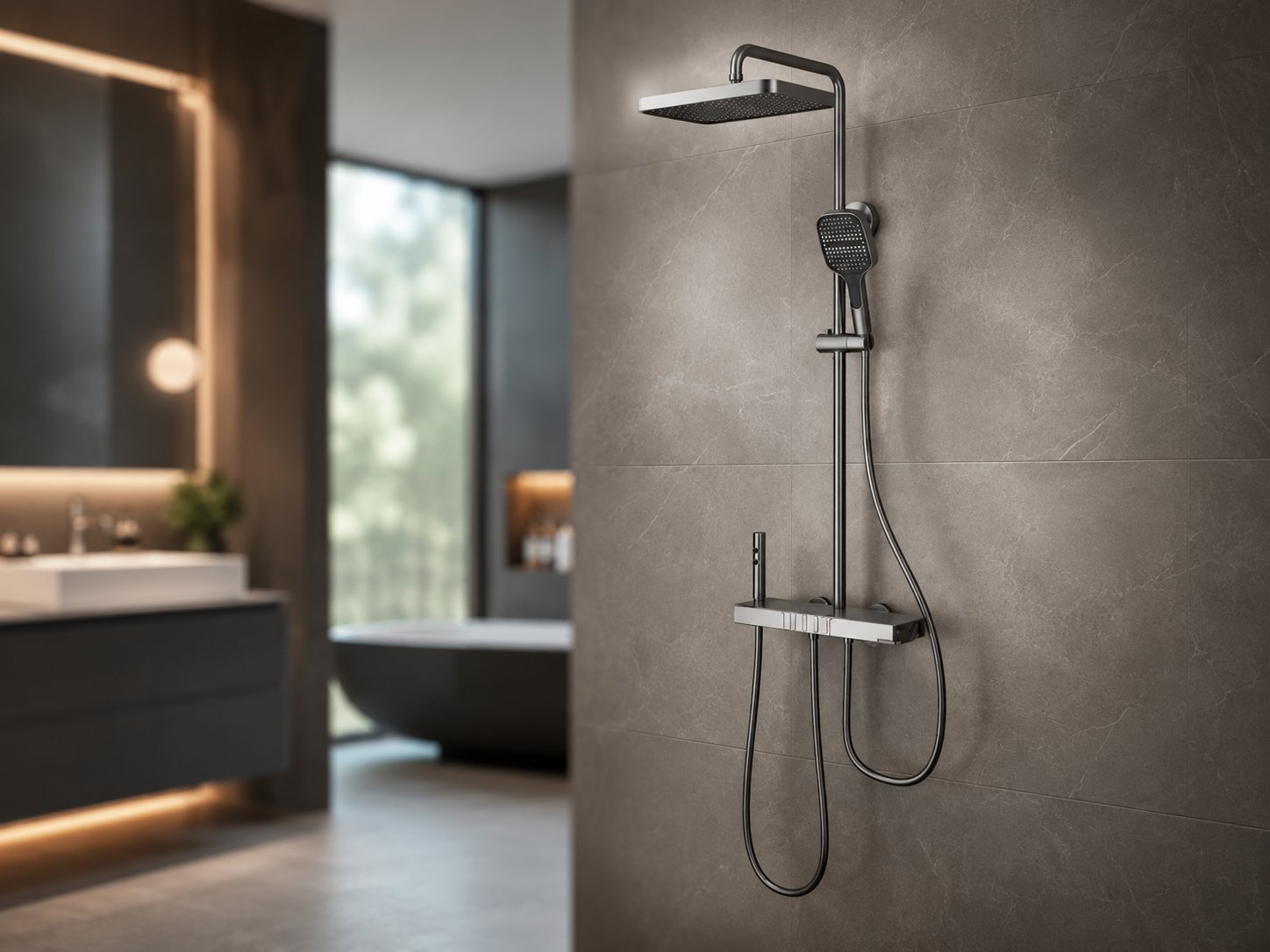 Душова система зі змішувачем Faucet CR25-HT028 (Темний графіт)