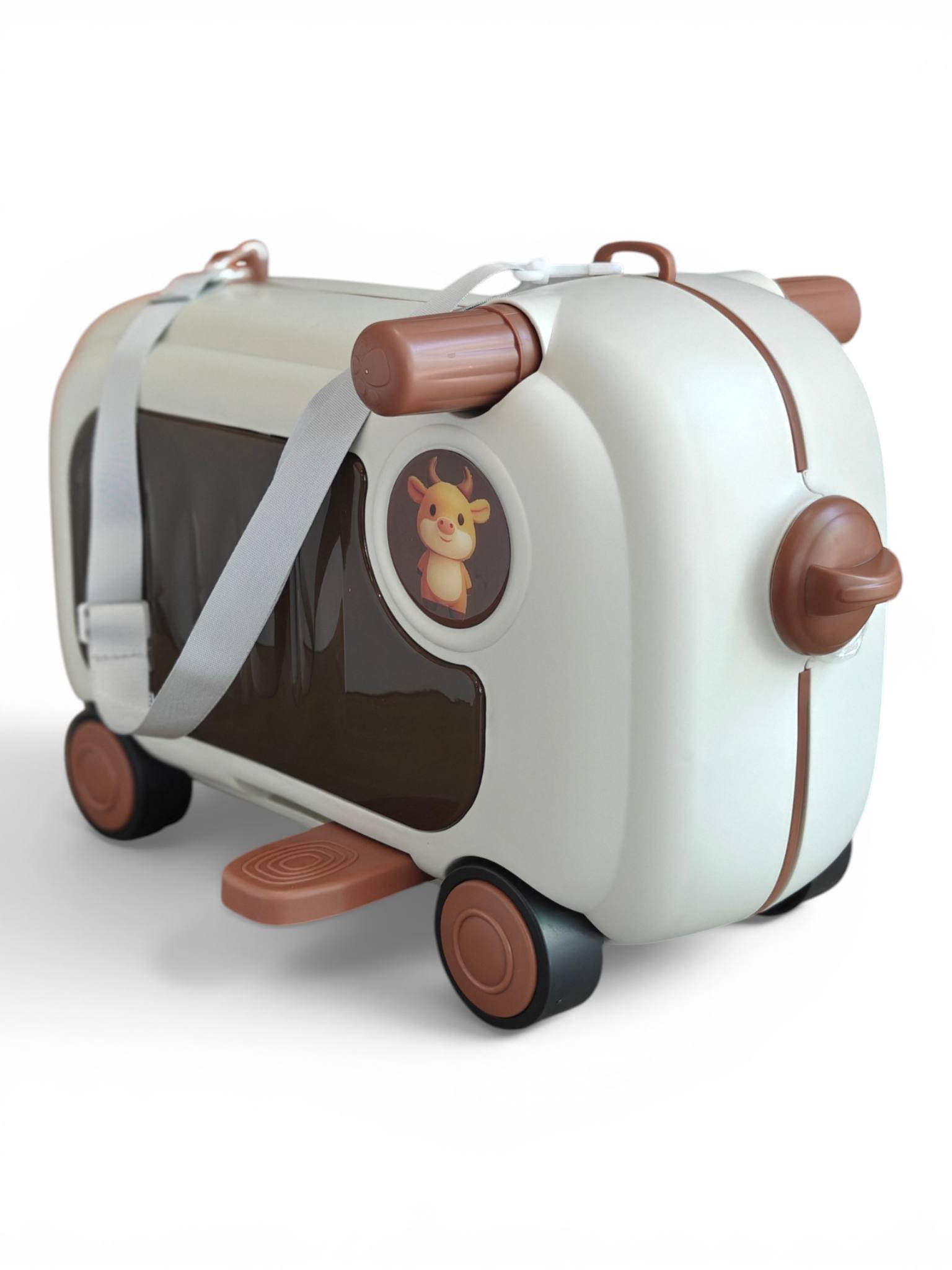 Дитяча валіза-каталка Little Bamby ZQ-08 — ідеальний супутник у подорожах,Коричневий