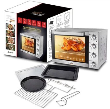 Електропіч-духовка Zepline ZP-00369 AeroChef Pro Max 2200 Вт 60 л з конвекцією, вертелом та комплектом форм для випікання