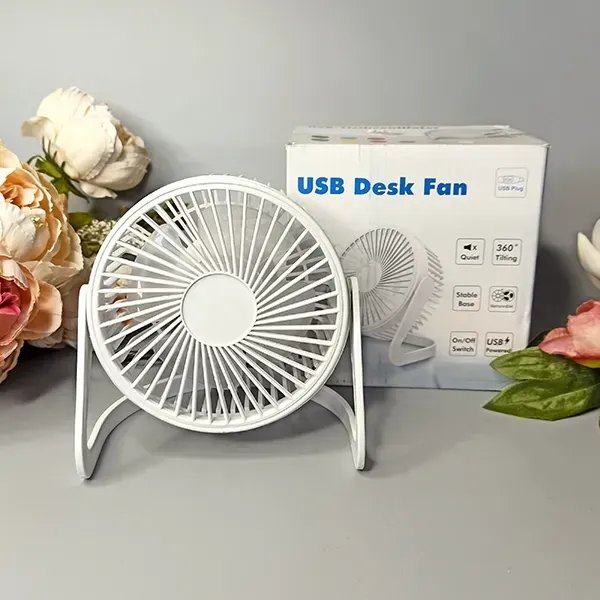 Портативний настільний вентилятор USB (S402),Бліий
