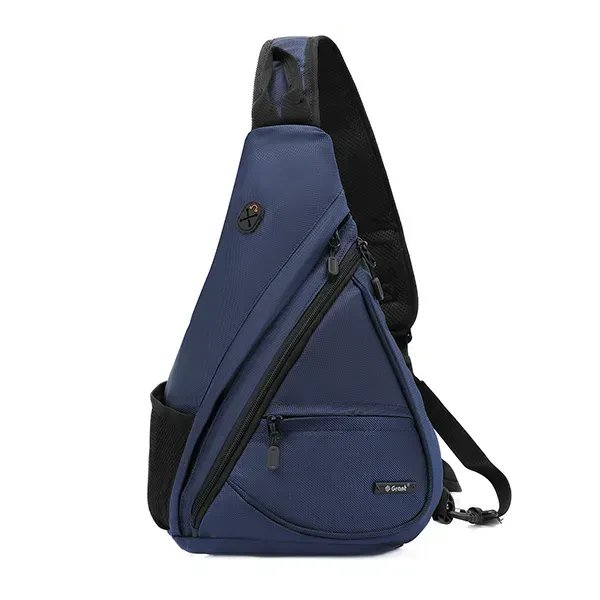 Чоловіча синя сумка-рюкзак через плече Cross Body з USB-виходом