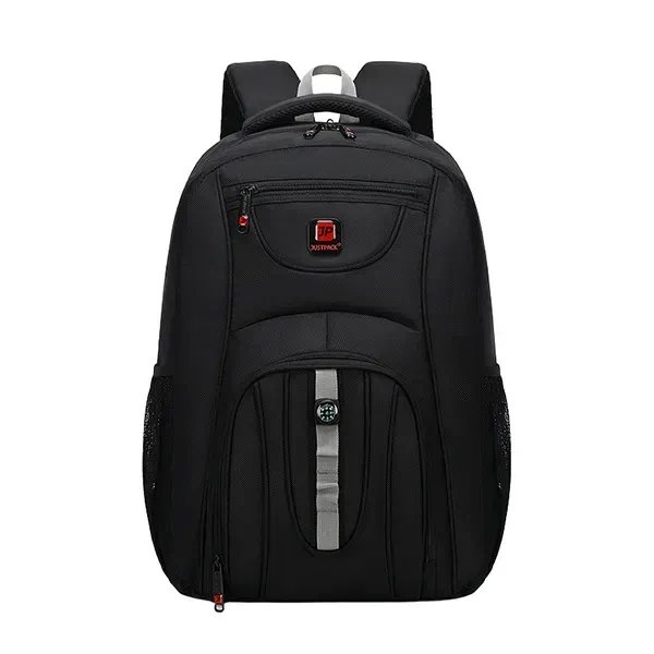 Чорний міський рюкзак Justpack з компасом та відділенням для ноутбука до 15.6 дюйма