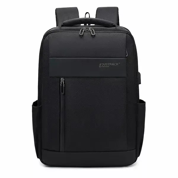 Збільшений місткий міський чорний рюкзак Justpack для далеких поїздок роботи та комфортного щоденного використання