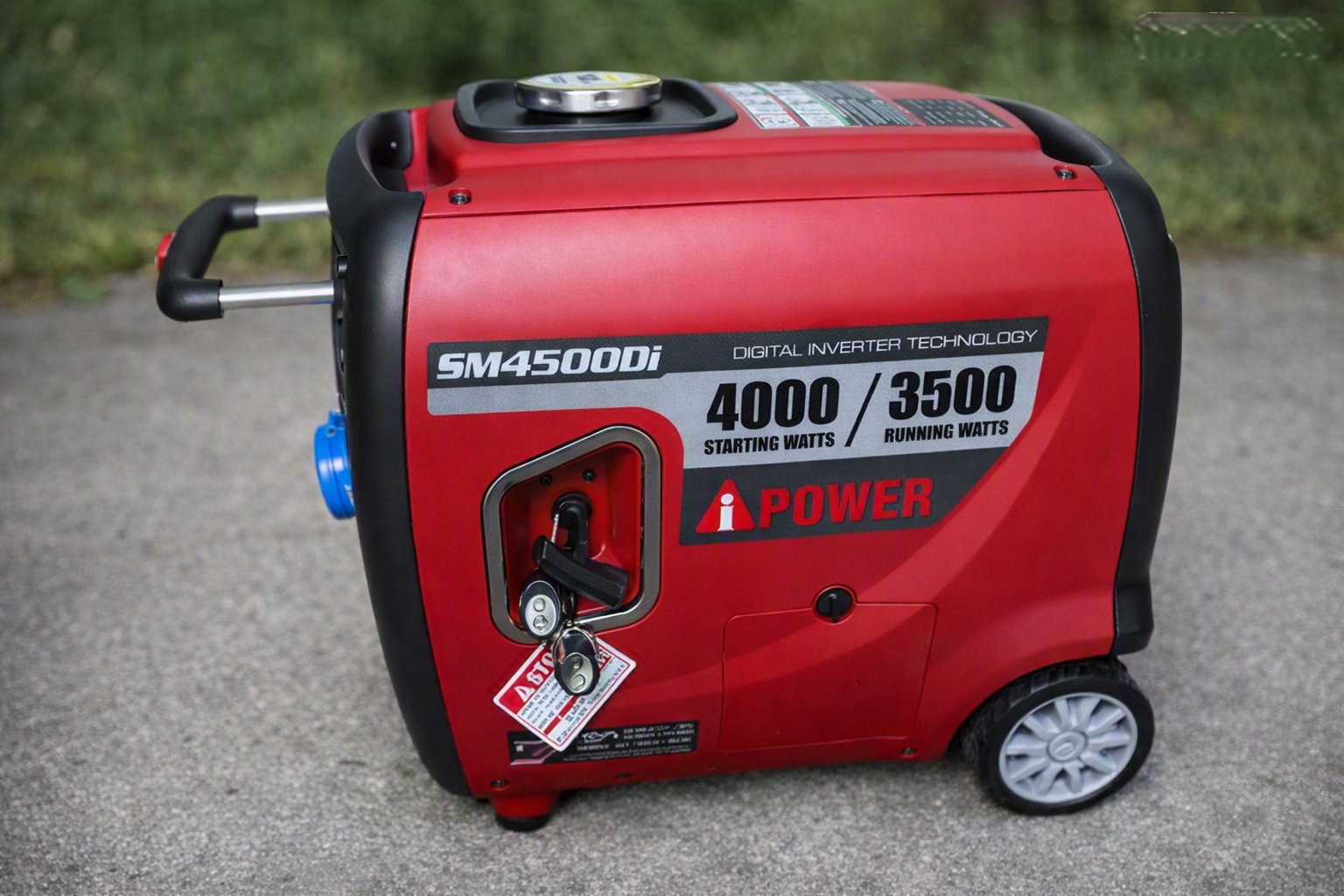 Інверторний бензиновий генератор iPower SM4500Di (3.5 кВт / 4.0 кВт, електростартер, пульт ДК, колеса та ручка): Потужність і мобільність!