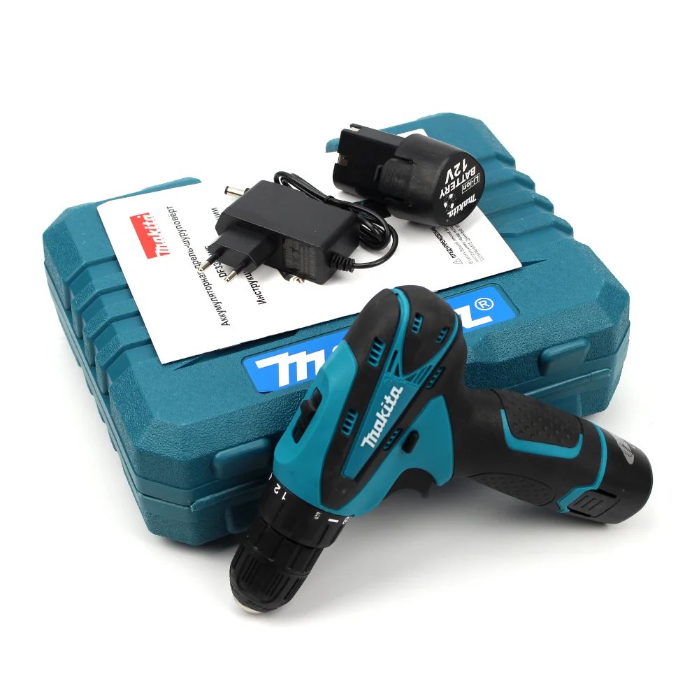 Акумуляторний шурупокрут Makita DF330DWE (12V, 2.0 А·год) із набором та гнучким валом: Компактність та повний арсенал для роботи!