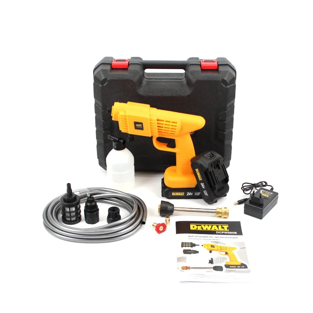 Акумуляторна ручна мийка DeWalt DCPW560B (24V, 5.0 А·год, 26 бар): Автономність та мобільність для якісного очищення!